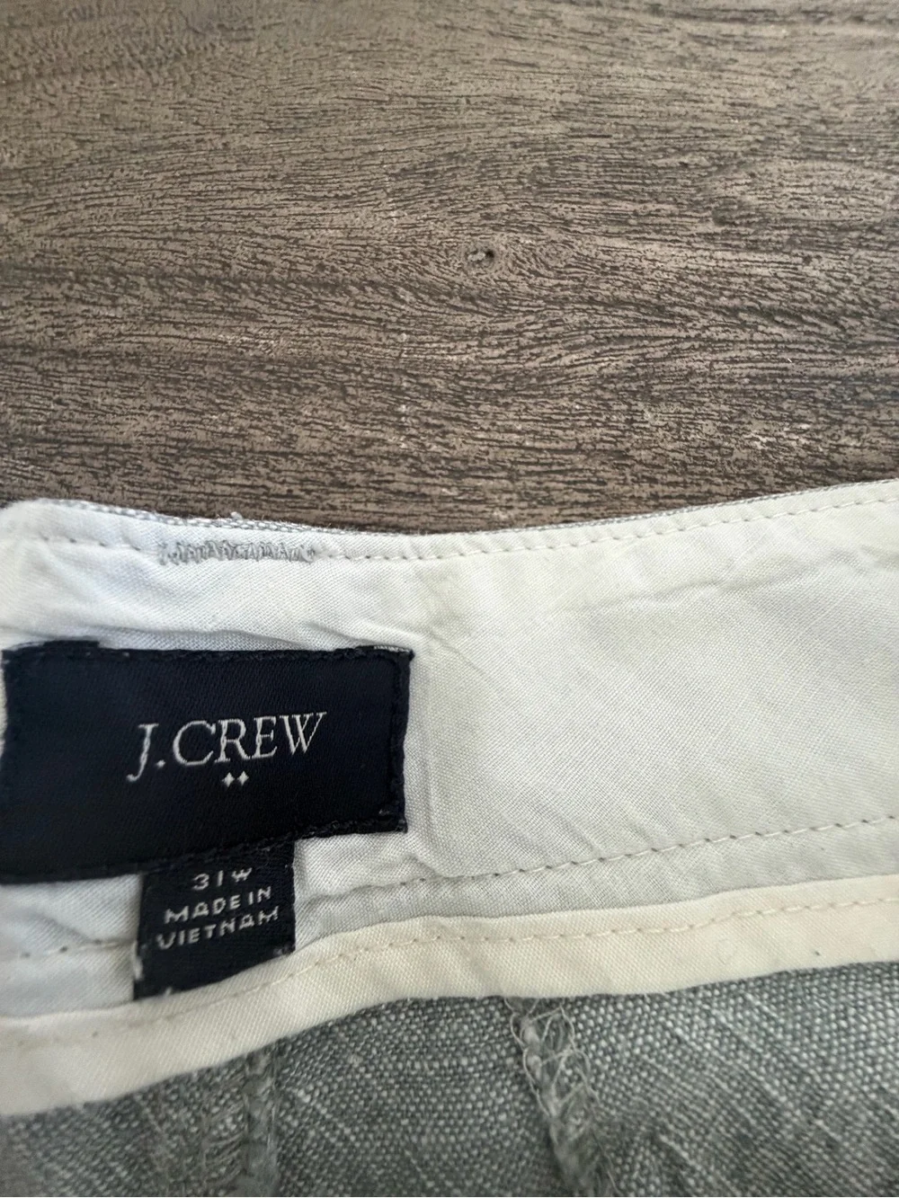 J. Crew Light Gray Flat-Front Linen-Blend‎ Shorts